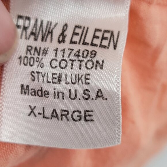Frank  Eileen Coral Pink Button-Up Shirt LUKE Style Sizer XL - Picture 4 of 4